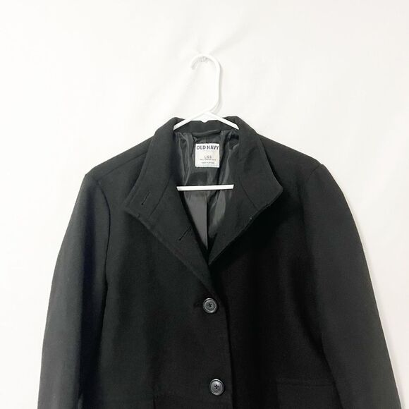 Old Navy Black Button Closure Trenchcoat Size L Tall - Picture 5 of 7